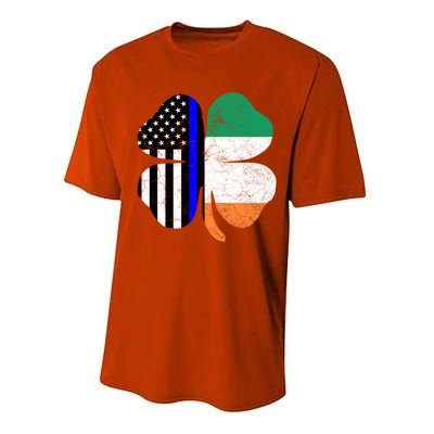 Irish American Flag Police St Patricks Day Saint Paddys Cool Gift Performance Sprint T-Shirt