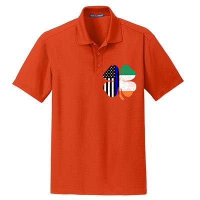 Irish American Flag Police St Patricks Day Saint Paddys Cool Gift Dry Zone Grid Polo