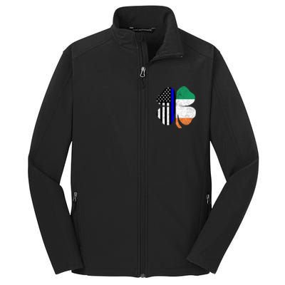 Irish American Flag Police St Patricks Day Saint Paddys Cool Gift Core Soft Shell Jacket