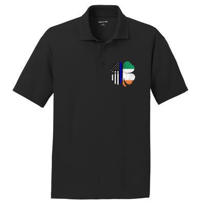 Irish American Flag Police St Patricks Day Saint Paddys Cool Gift PosiCharge RacerMesh Polo