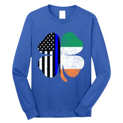 Irish American Flag Police St Patricks Day Saint Paddys Cool Gift Long Sleeve Shirt