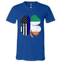 Irish American Flag Police St Patricks Day Saint Paddys Cool Gift V-Neck T-Shirt