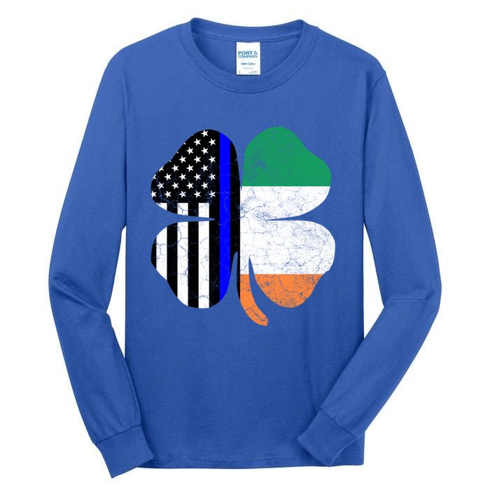 Irish American Flag Police St Patricks Day Saint Paddys Cool Gift Tall Long Sleeve T-Shirt