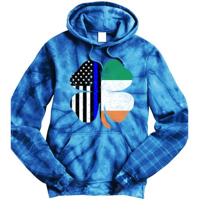 Irish American Flag Police St Patricks Day Saint Paddys Cool Gift Tie Dye Hoodie