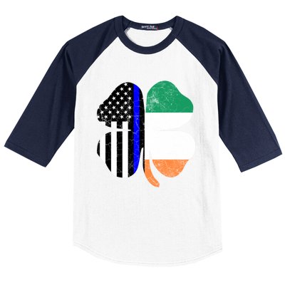 Irish American Flag Police St Patricks Day Saint Paddys Cool Gift Baseball Sleeve Shirt