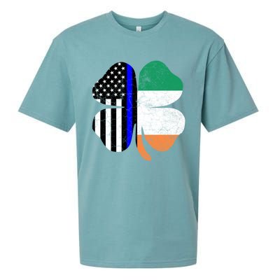 Irish American Flag Police St Patricks Day Saint Paddys Cool Gift Sueded Cloud Jersey T-Shirt