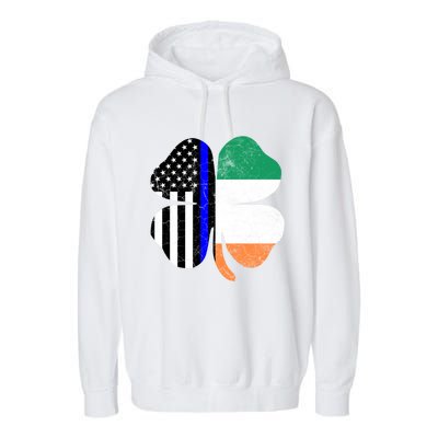 Irish American Flag Police St Patricks Day Saint Paddys Cool Gift Garment-Dyed Fleece Hoodie