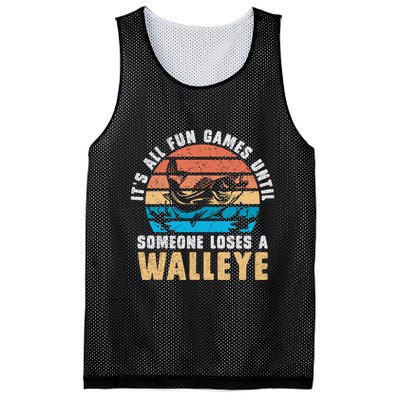 It's All Fun And Game Until Someone Loses A Walleye Fishing Mesh Reversible Basketball Jersey Tank