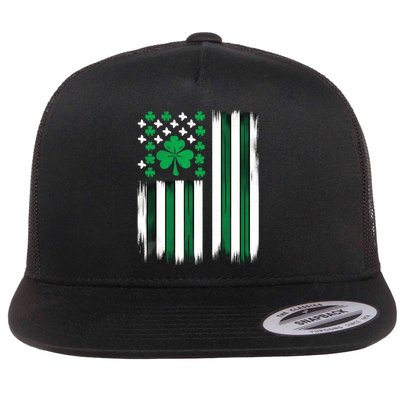 Irish American Flag, Shamrock Flag, St Patrick Day Flag Flat Bill Trucker Hat