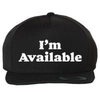 I’m Available Funny Minimalist Dating Singles Graphic Wool Snapback Cap