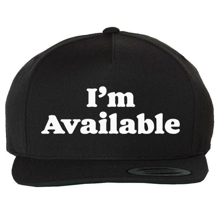 I’m Available Funny Minimalist Dating Singles Graphic Wool Snapback Cap