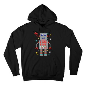 I Am Five Robot Funny Robotics 5 Year Old Birthday Party Hoodie