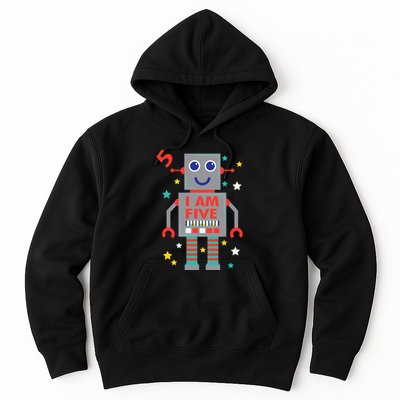 I Am Five Robot Funny Robotics 5 Year Old Birthday Party Hoodie