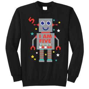 I Am Five Robot Funny Robotics 5 Year Old Birthday Party Sweatshirt