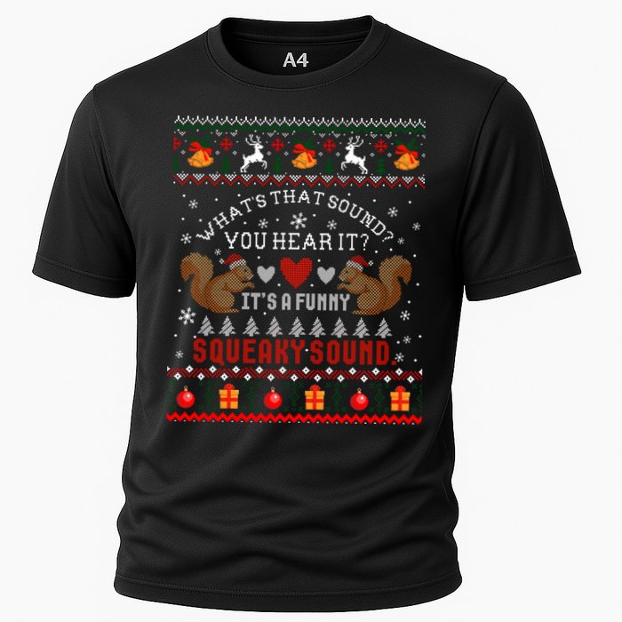 ItS A Funny Squeaky Sound Christmas Squirrel Ugly Funny Gift Cooling Performance Crew T-Shirt