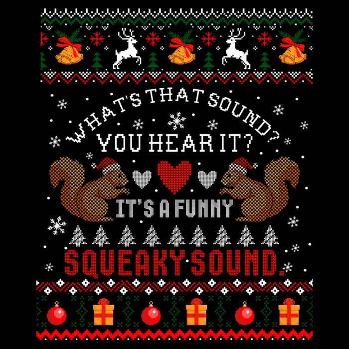 ItS A Funny Squeaky Sound Christmas Squirrel Ugly Funny Gift Drawstring Bag