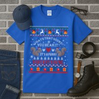 ItS A Funny Squeaky Sound Christmas Squirrel Ugly Funny Gift Tall T-Shirt