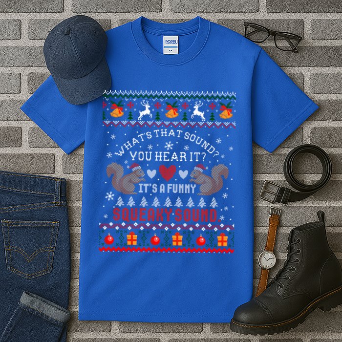 ItS A Funny Squeaky Sound Christmas Squirrel Ugly Funny Gift Tall T-Shirt