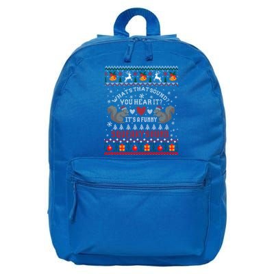 ItS A Funny Squeaky Sound Christmas Squirrel Ugly Funny Gift 16 in Basic Backpack