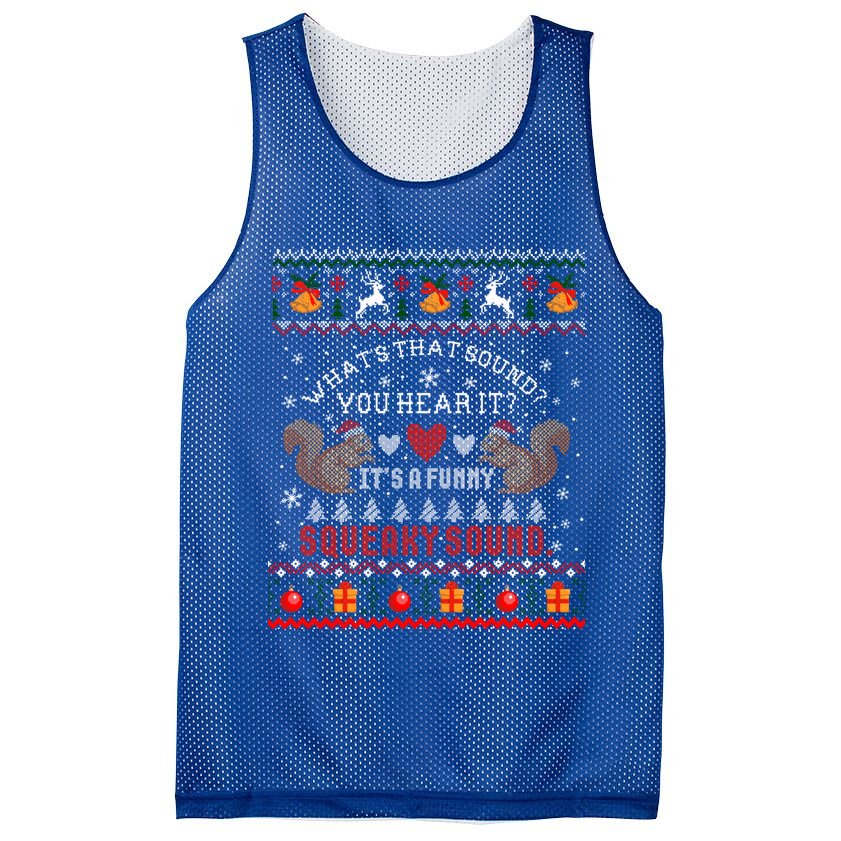ItS A Funny Squeaky Sound Christmas Squirrel Ugly Funny Gift Mesh Reversible Basketball Jersey Tank