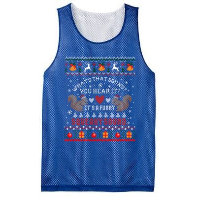 ItS A Funny Squeaky Sound Christmas Squirrel Ugly Funny Gift Mesh Reversible Basketball Jersey Tank