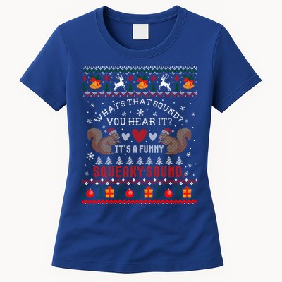 ItS A Funny Squeaky Sound Christmas Squirrel Ugly Funny Gift Womens T-Shirt
