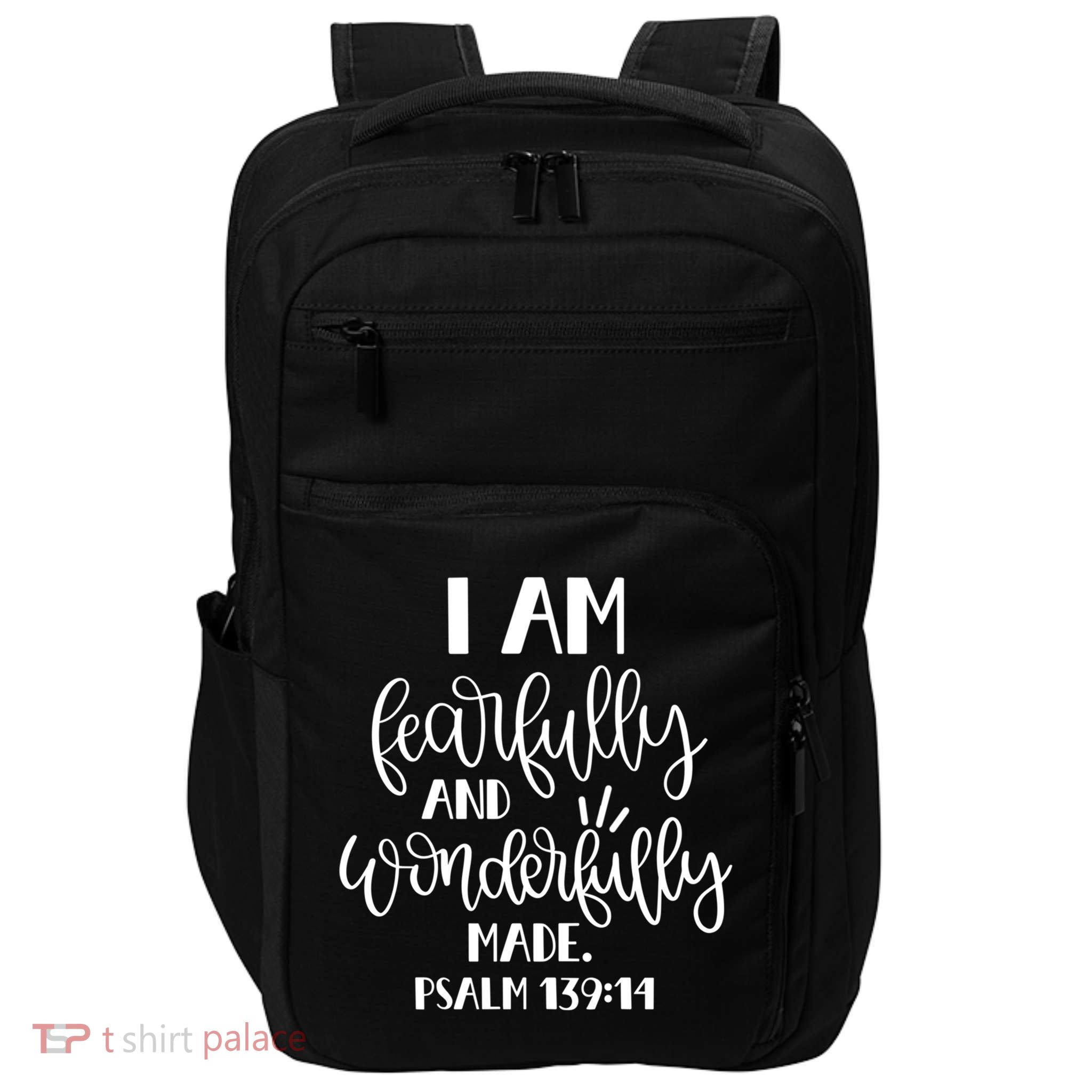 I Am Fearfully And Wonderfully Made Psalm 139:14 Christian Meaningful Gift Impact Tech Backpack