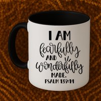 I Am Fearfully And Wonderfully Made Psalm 139:14 Christian Meaningful Gift Mug
