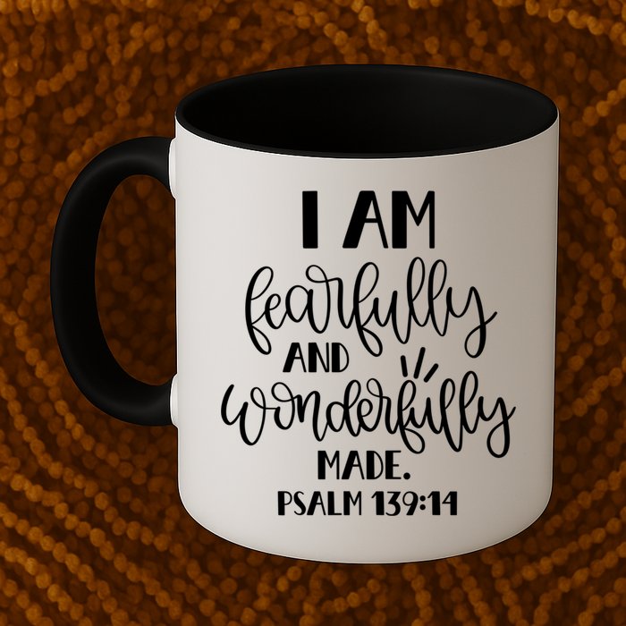 I Am Fearfully And Wonderfully Made Psalm 139:14 Christian Meaningful Gift Mug