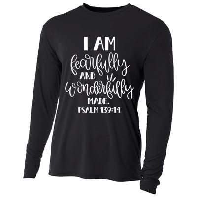 I Am Fearfully And Wonderfully Made Psalm 139:14 Christian Meaningful Gift Cooling Performance Long Sleeve Crew