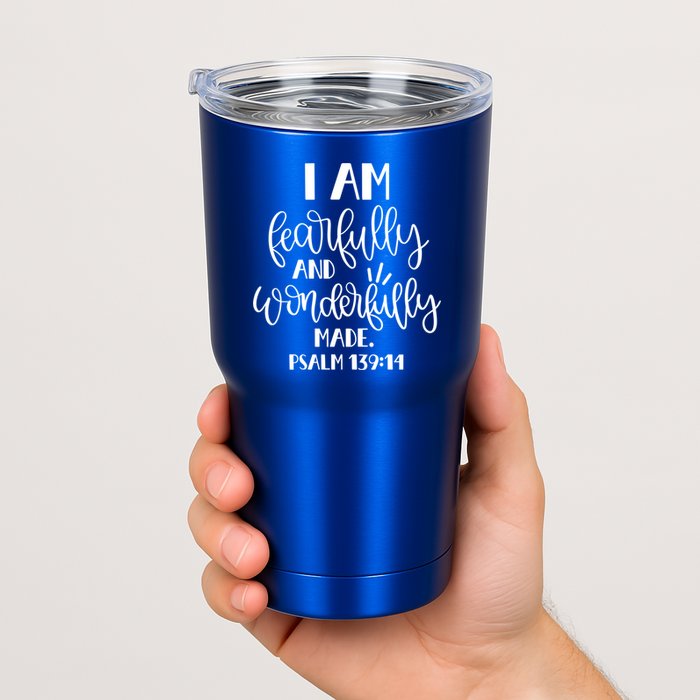 I Am Fearfully And Wonderfully Made Psalm 139:14 Christian Meaningful Gift Tumbler