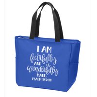 I Am Fearfully And Wonderfully Made Psalm 139:14 Christian Meaningful Gift Zip Tote Bag