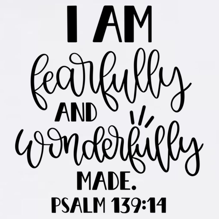 I Am Fearfully And Wonderfully Made Psalm 139:14 Christian Meaningful Gift Garment-Dyed Sweatshirt