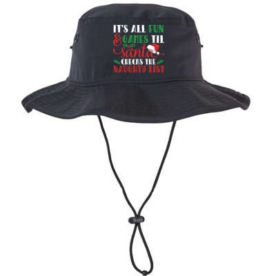It's All Fun And Games Until Santa Checks Naughty List Xmas Gift Bucket Hat