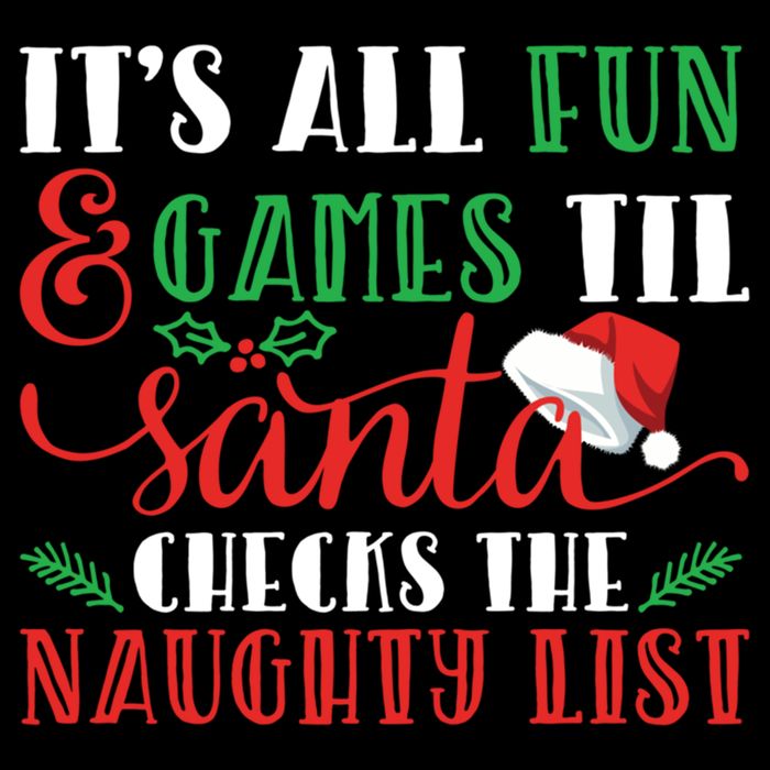 It's All Fun And Games Until Santa Checks Naughty List Xmas Gift Drawstring Bag
