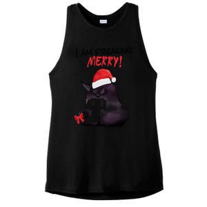 I Am Freaking Merry Funny Christmas Cat Merry Catmas Great Gift Ladies PosiCharge Tri-Blend Wicking Tank