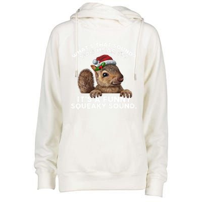 ItS A Funny Squeaky Sound Gift Funny Christmas Squirrel Gift Womens Funnel Neck Pullover Hood