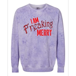 I Am Freaking Merry Red Christmas Spirit Gift Colorblast Crewneck Sweatshirt