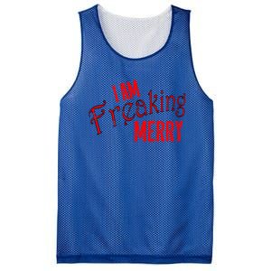 I Am Freaking Merry Red Christmas Spirit Gift Mesh Reversible Basketball Jersey Tank