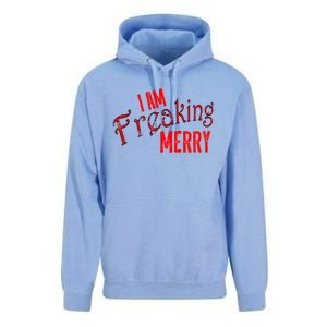 I Am Freaking Merry Red Christmas Spirit Gift Unisex Surf Hoodie