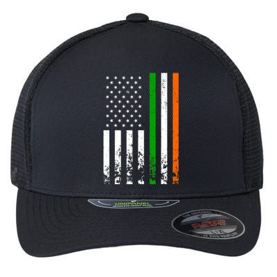 Irish American Flag Ireland Flag ST PATRICKS DAY Gift Lucky Flexfit Unipanel Trucker Cap