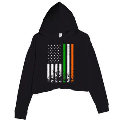 Irish American Flag Ireland Flag ST PATRICKS DAY Gift Lucky Crop Fleece Hoodie