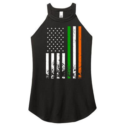 Irish American Flag Ireland Flag ST PATRICKS DAY Gift Lucky Women’s Perfect Tri Rocker Tank