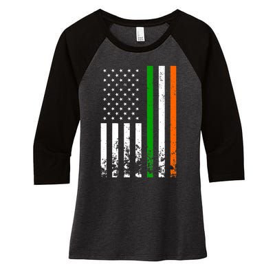 Irish American Flag Ireland Flag ST PATRICKS DAY Gift Lucky Women's Tri-Blend 3/4-Sleeve Raglan Shirt