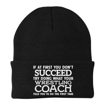 If At First You Dont Succeed Funny Wrestling Coach Knit Cap Winter Beanie