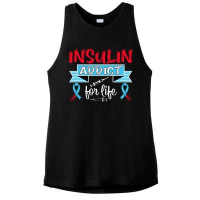 Insulin Addict For Life Diabetes Awareness Ladies PosiCharge Tri-Blend Wicking Tank