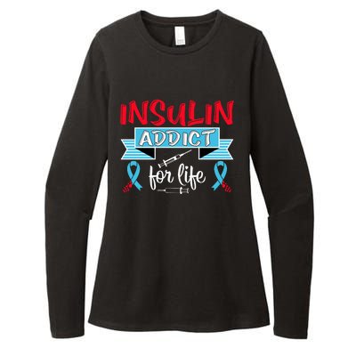 Insulin Addict For Life Diabetes Awareness Womens CVC Long Sleeve Shirt