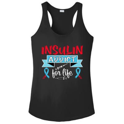 Insulin Addict For Life Diabetes Awareness Ladies PosiCharge Competitor Racerback Tank