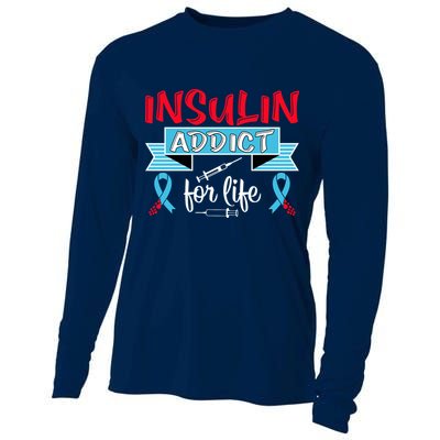 Insulin Addict For Life Diabetes Awareness Cooling Performance Long Sleeve Crew