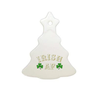 Irish AF Funny St Patricks Day Drinking Ceramic Tree Ornament